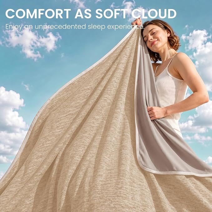 Topcee Cooling Blanket(90"x108"King Size) for Night Sweats Absorbs Heat to Keep Adults Cool on Warm Nights, Q-Max 0.5 Cooling Blankets for Hot Sleepers, Ultra-Cool Lightweight Blanket for Bed | Absorbs Heat Cold Summer Blanket for Night Sweats & Menopa...