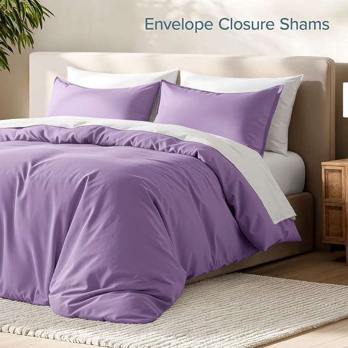 Bare Home Duvet Cover Set 1800 Ultra-Soft (King, Lavender) | Lightweight, Cooling, Breathable, Premium 1800 Ultra-Soft, All-Season