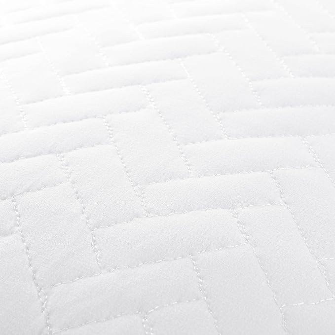 Merit Linens Classic Quilt Coverlet Soft Set in Herringbone Stitching - Full/Queen White