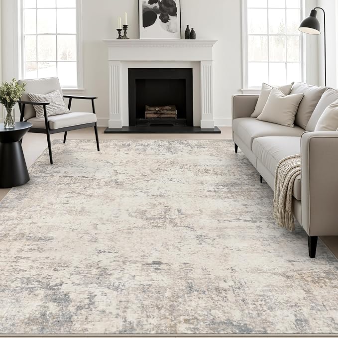 5x8 Area Rug Living Room: Modern Washable Soft Carpet Brown Beige | For Bedroom Dining Room Farmhouse Nursery Hallway Office,Modern Abstract,Machine washable,Non-Slip,Stain Resistant,Indoor