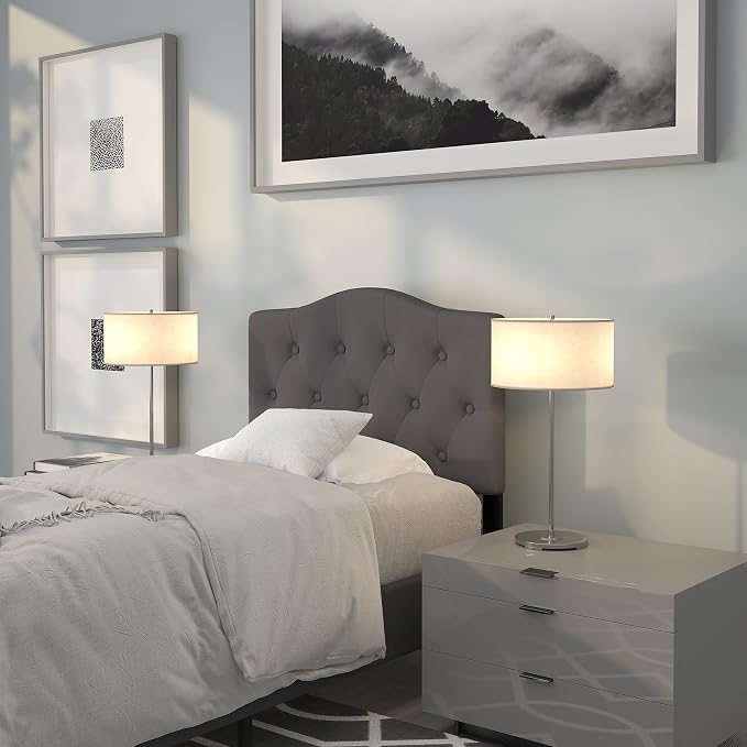 Flash Furniture Twin Tufted Fabric Headboard, Dark Gray | Adjustable Height, Easy Install, Bedroom Decor