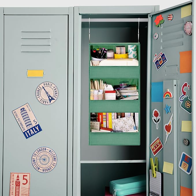 GRANNY SAYS 3-Shelf Hanging Closet Organizer, Foldable Storage, Dark Green | 33 lb Capacity, No-Sag Support, Keeps Clothes Neat, Folds Flat, Fits RV, Dorm & Small Closets