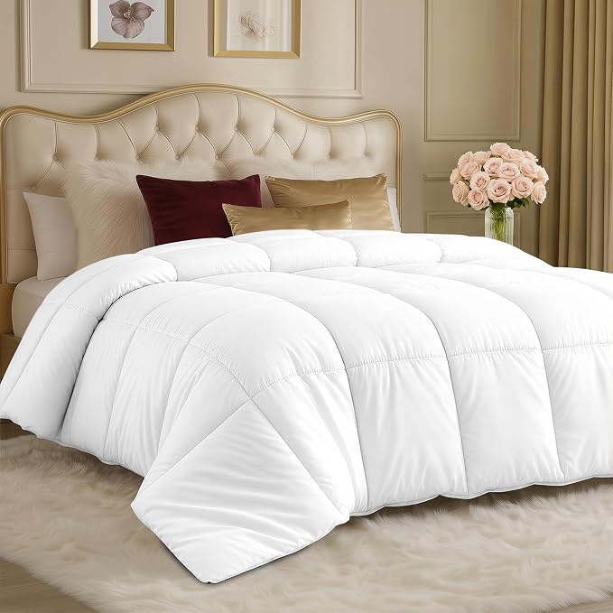 Utopia Bedding Duvet Insert, Comforter King Size 90 x 102 Inches, White | Cozy All Season Comforter for Kids and Teens, Unisex, Down Alternative Fill, Soft Microfiber Shell, Machine Washable.