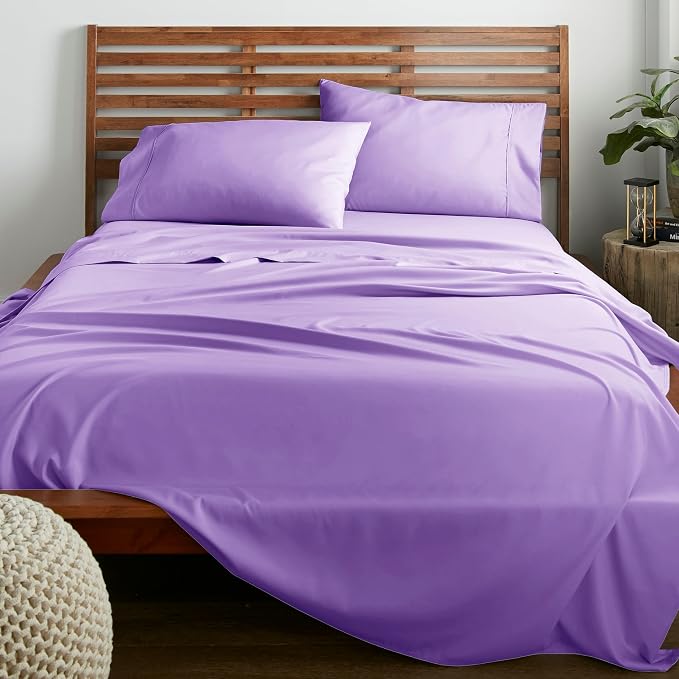 American Home Collection Queen Sheet Set - Ultra-Soft Microfiber 15-Inch Deep Pocket - Wrinkle Free and Fade Resistant (Lavender)