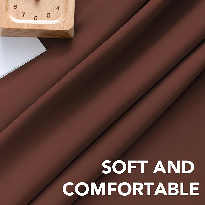 H.VERSAILTEX Blackout Curtains Thermal Insulated Window Treatment Panels Room Darkening Blackout Drapes for Living Room Back Tab/Rod Pocket Bedroom Draperies (2 Panels, Rust, 52 x 63 Inch)