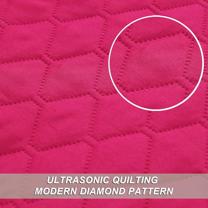 Exclusivo Mezcla Reversible Full Queen Quilt Bedding Set, Hot Pink | Lightweight Bedspreads with 2 Pillow Shams, Soft Microfiber, All Season Bed Coverlets for Bedroom Guest Room, 90x96 Inch