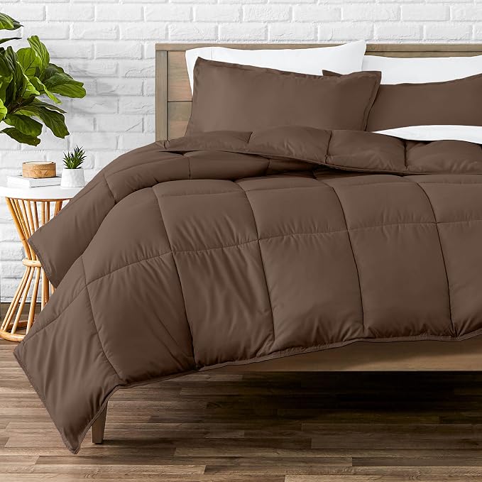 Bare Home Comforter Set - 1800 Ultra Soft (King/Cal King, Cocoa) | All-Season, Breathable, Hypoallergenic, Premium 1800, Warm, Cozy