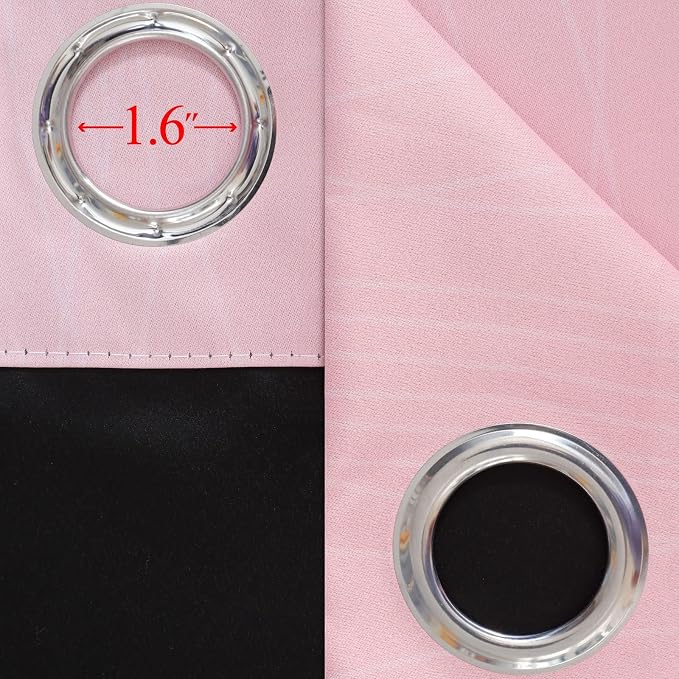 Pink and Grey Ombre Blackout Curtains for Living Room 84 Inch Long 2 Panels | Full Room Darkening Gradient Curtains for Girls Bedroom,Thermal Insulated,Light Blocking Grommet Window Drapes,52Wx84L Inch