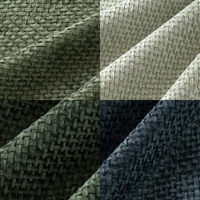 MIULEE Soft Decorative Chenille Pillow Covers Green Navy 20x20 Pack of 4 | Nordic Home Decor, Moody Green–Navy Set, Couch Throw Pillows, Farmhouse Boho Cushion Covers for Sofa Bed Living Room