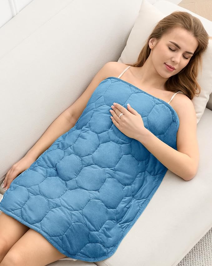 Cottonblue Small Weighted Lap Blanket 7lbs for Adults Teens 24"x29", Cozy | Soft Crystal Velvet Weighted Blanket Pad, Washable Portable Mini Travel Blankets for Relaxation All Season Used, Dark Blue