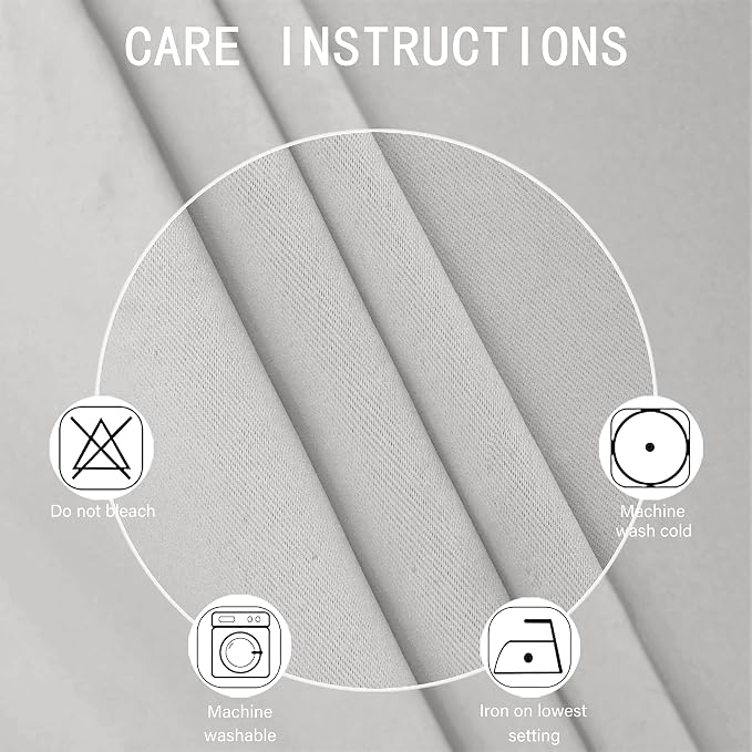 Blackout Curtains 42 x 95 inch/Light Grey Curtains Set of 2 Panels/Thermal Insulated Room Darkening Bedroom Curtains