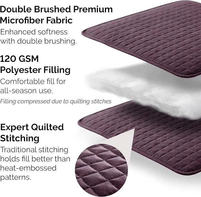 Southshore Fine Living, Inc. Twin XL Quilt Set, Dorm Bedding Essentials, Stain Resistant, Machine Washable Purple Bed Spread, Twin XL Quilt Bedspread Set with Matching Pillow Sham, Purple Quilts