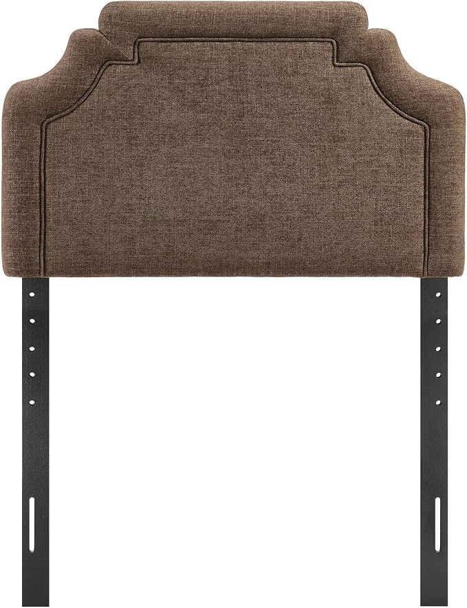 Modway Magnolia Twin Size Upholstered Fabric Headboard in Mocha - Padded Cushioned Headboard with Woven Heathered Upholstery and Adjustable Mounting Positions