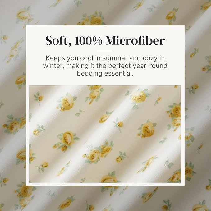 Modern Threads Silky Soft Microfiber and Wrinkle Free Sheets - Luxurious Microfiber Bed Sheets Includes Flat Sheet, Fitted Sheet with Deep Pockets, & Pillowcases Sweet Rose Gold, Queen