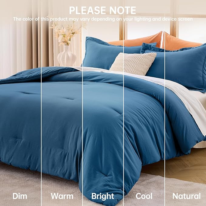 King Size Comforter Set, All Season Ultra Soft Down Alternative Bedding - 3 Piece Lightweight Bed Set Includes 1 Comforter (104"x90") and 2 Pillow Shams (20"x36"), Teal
