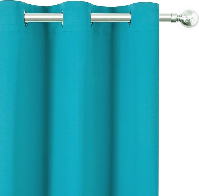 Teal Thermal Blackout Curtains/52 x 54 Inch/Set of 2 Panels Room Darkening Curtains for Bedroom