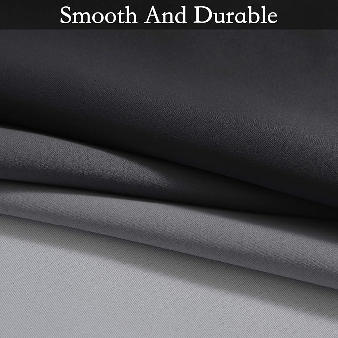 SimpleHome Black to Grey White Ombre Room Darkening Curtains 63 Inch | Curtains for Living Room,Light Blocking Thick Thermal Insulated Grommet Window Curtains Drapes for Bedroom, 2 Panels,52Wx63L