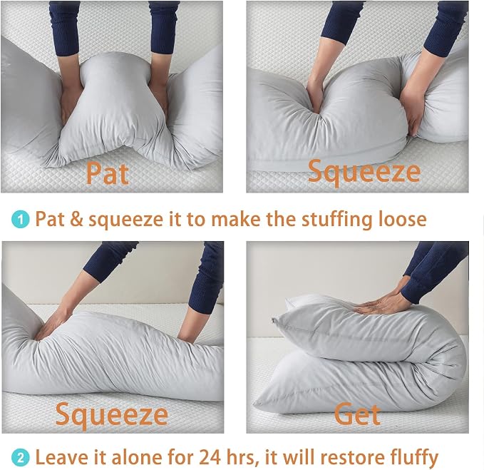 WhatsBedding Memory Foam Body Pillow with Cover, Long Bed Pillow for Adults | Breathable Zippered Cotton Cover,Long Pillow for Sleeping, Firm Pillow Fluffy Supportive for Side Sleepers