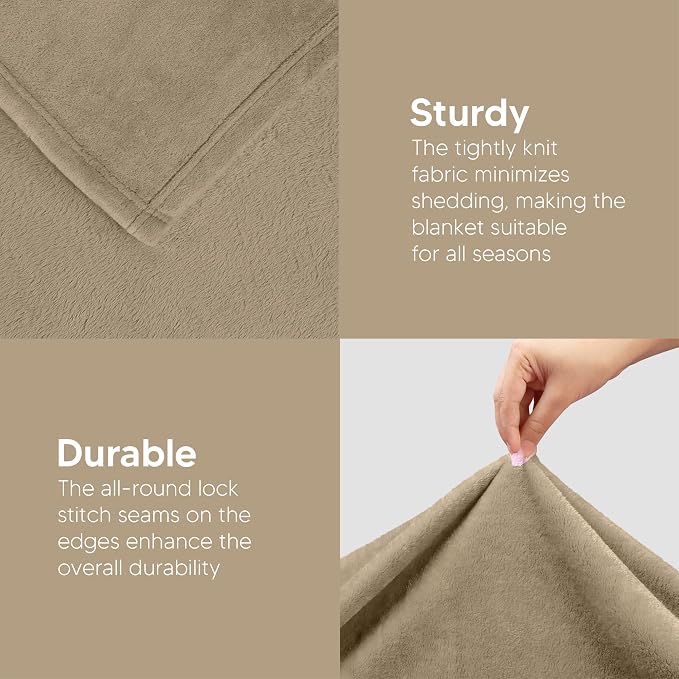 Utopia Bedding Ultra Soft Fleece Bed Blanket Twin Size Camel (60x80 Inches) | Microfiber Plush Warm Lightweight Breathable Cozy Blanket Anti-Static, All Season Use, Gift for Women and Men