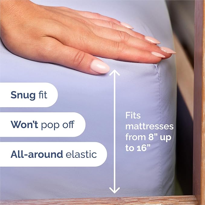Split King Size 5 Piece Sheet Set - Breathable & Cooling Sheets - Lavender | Hotel Luxury Bed Sheets for Women & Men, Deep Pockets, Easy-Fit, Comfy, Soft and Wrinkle Free Sheets, Oeko-Tex Bed Sheet Set