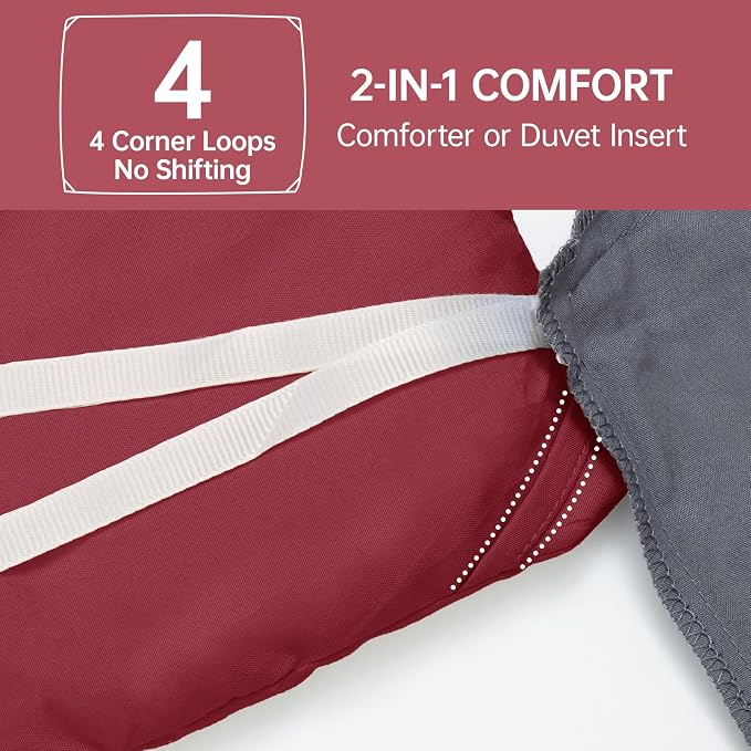 California King Comforter Set, All Season Ultra Soft Down Alternative Bedding - 3 Piece Lightweight Bed Set Includes 1 Comforter (104"x96") and 2 Pillow Shams (20"x36"), Burgundy Red