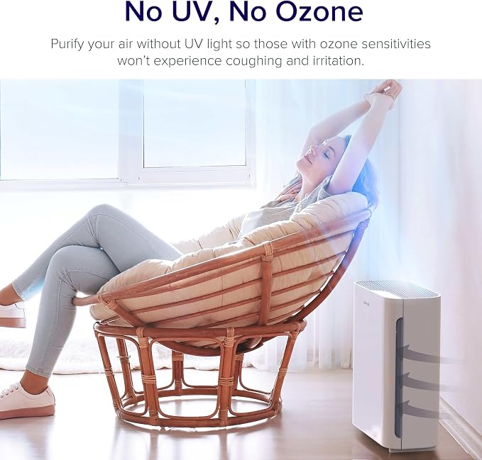 Levoit Air Purifier for Home Bedroom Small Room, Quiet Operation | Washable Pre-Filter for Dander, Smoke, Dust, Pollen, AHAM VERIFIDE, Odor Eliminators, Pet Hair Remover, Vital 100, White