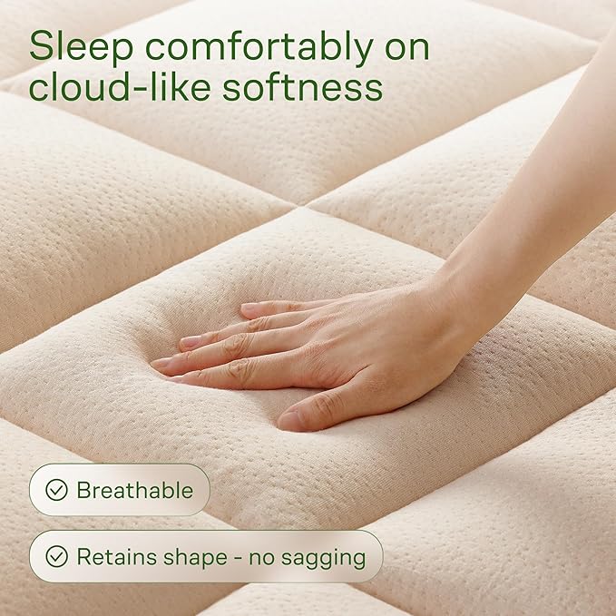 Niagara Sleep Solution Ultra Soft & Cooling Mattress Topper - Full Size | Rayon Derived from Bamboo, Pillow Top Mattress Pad, 20" Deep Pocket, Back Pain Relief, Perfect for Hot Sleepers, Beige