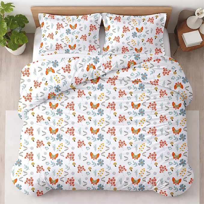 3 Pc California King Size Duvet Cover Set -100% Egyptian Cotton 600 Thread Count Ultra Soft Premium Durable Comforter Cover Zipper Closure & Corner Ties (Rain Forest,104"x98")