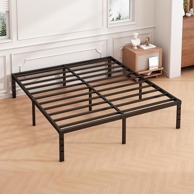 Hafenpo 12 Inch Full Bed Frame, Under Bed Storage, Black | Sturdy Metal Platform Full Size, No Box Spring Needed, Heavy Duty, Easy Assembly, Strong Bearing Capacity