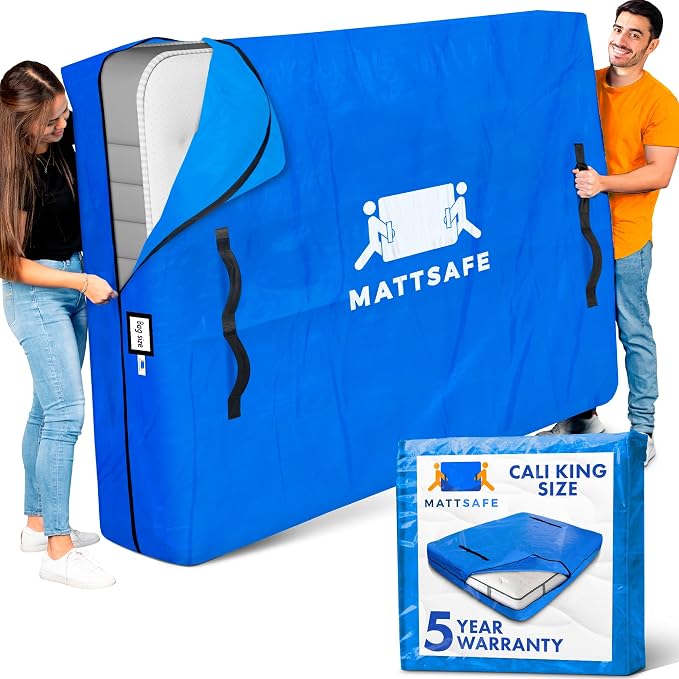 Nordic Elk California Cali King Mattress Bags for Moving Storage, Bed Cover | 8 Heavy-Duty Reinforced Handles, Extra Strong Zipper, Reusable Cal Bed Protector, Built to Last