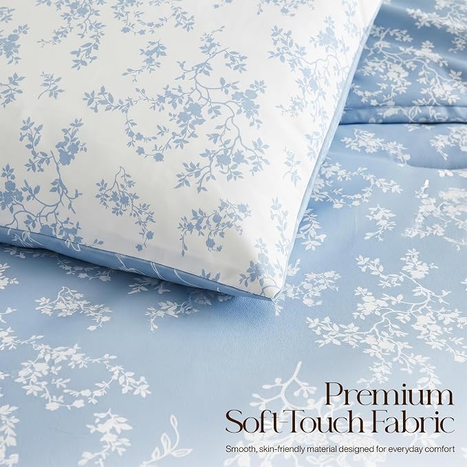 Utopia Bedding 3 Pc King Comforter Set, Printed Comforter, Sky Petal | Comforter Set Includes Comforter (90x102) Inches, 2 Shams (20x36) Inches. Soft Microfiber Down Alternative, Machine Washable.