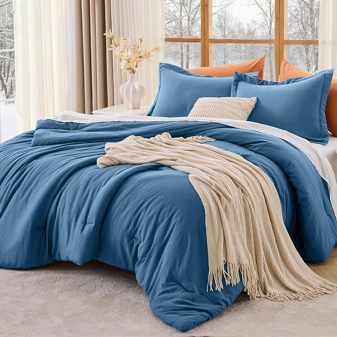 King Size Comforter Set, All Season Ultra Soft Down Alternative Bedding - 3 Piece Lightweight Bed Set Includes 1 Comforter (104"x90") and 2 Pillow Shams (20"x36"), Teal
