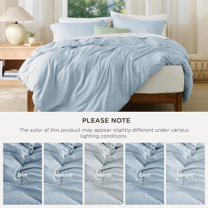 Bedsure Oversized King Duvet Cover, Double Brushed Bedding Set, Light Blue | For Kids & Adults, 120"x98" Comforter Cover, Hotel Luxury, All Season, Breathable, Easy Care, Lightweight, Zipper Closure