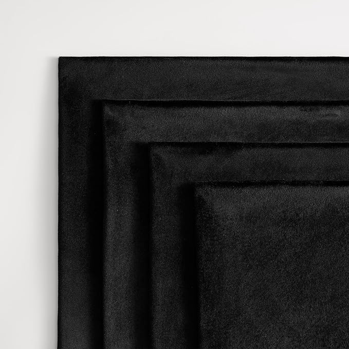 GIGIZAZA Pack of 4 Black Decorative Velvet Pillow Covers 18x18 | Throw Pillows for Couch Sofa,280gsm Soft Textured Fabric,Modern Accent Pillowcases,Luxury Living Room Cushion Covers