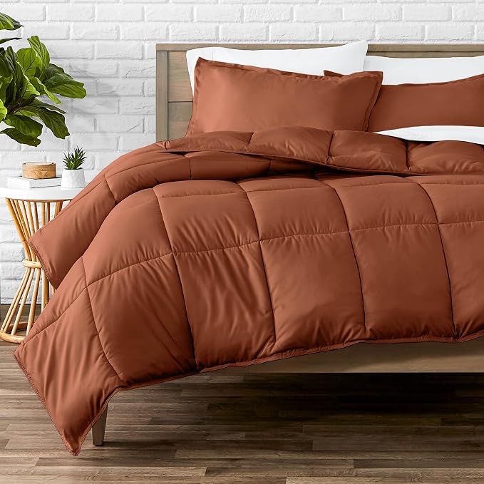 Bare Home Comforter Set - 1800 Ultra Soft (King/Cal King, Terracotta) | All-Season, Breathable, Hypoallergenic, Premium 1800, Warm, Cozy
