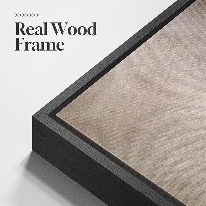 Large Framed Brown Abstract Landscape Wall Art for Living Room, 60x30 In | Neutral pictures, Horizontal canvas prints, Wood frame, Earth tone artwork, Modern wall decor for bedroom dining room office