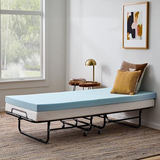 Linenspa Memory Foam Mattress Topper, Small Twin Size - 3 Inch Gel Infused Memory Foam - Plush Feel - Cooling and Pressure Relieving - CertiPUR Certified