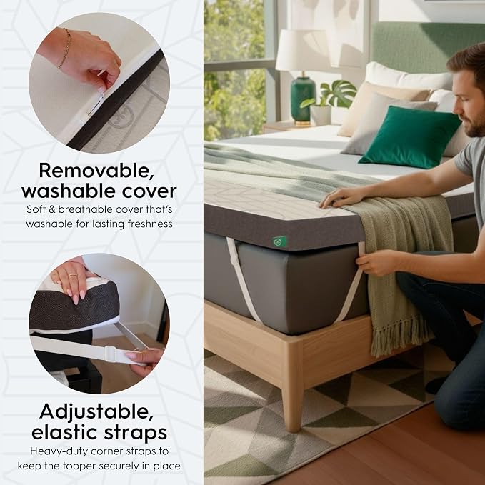 Sleepyhead King Mattress Topper 3 Inch, Cooling Gel Memory Foam, King Size Mattress Topper for Pressure Relief, Removable Washable Cover, CertiPUR-US Certified, Mattress Pad King (King 3")