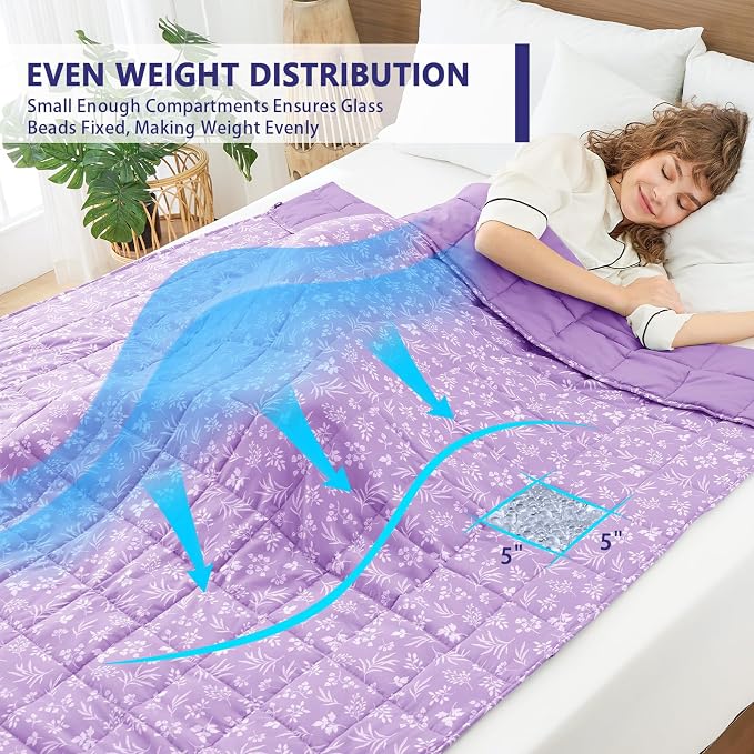yescool King Size Weighted Blanket for Adults (20 lbs, 80” x 87”, Mauve) Cooling Heavy Blanket for Sleeping Perfect for 190-210 lbs, Breathable Blanket for Adults & Couple All Season