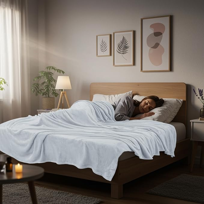 Utopia Bedding Soft Fleece Bed Blanket King Size Light Grey (90x102 Inch) | Microfiber Plush Warm Lightweight Breathable Cozy Blanket Anti-Static, All Season Use, Gift for Women and Men