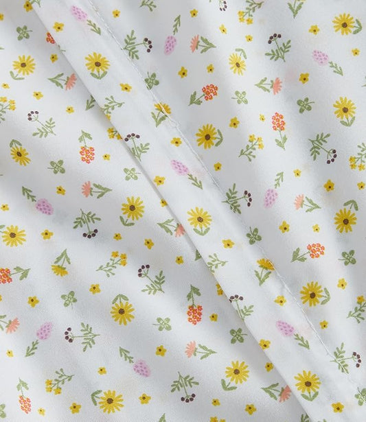 Duvet Cover Twin/TXL - Floral Duvet Cover - 2 Piece - Little Blooms | Extra Soft Floral Duvet Cover 68 x 90 with 1 Pillow Sham, Zipper Closures & Ties, Floral Bedding for Women, Men, Kids & Teens