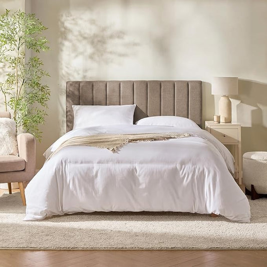 Nestl Upholstered King Headboard - Easy Assemble Channel Stitched Headboard King Size Bed - Wall Mounted Headboards with 3D Soundproof Wall Panels Peel & Stick Floating Headboards, Mocha