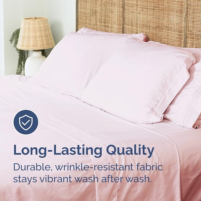 Twin Flat Sheet - Single Top Flat Sheet Only - Cooling - Lavender Pink | Hotel Luxury Top Flat Sheet Only, Ultra-Soft, Breathable & Cooling, Fade & Wrinkle Free, Easy-Care, Stain & Shrink Resistant