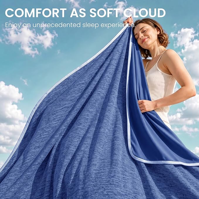 Topcee Cooling Blanket for Night Sweats Absorbs Heat to Keep Adults, Children Cool on Warm Nights, Q-Max 0.5 Cooling Blankets for Hot Sleepers, Ultra-Cool Lightweight Sofa Throw Blanket (50"x70") | Absorbs Heat Cold Summer Blanket for Night Sweats & Me...