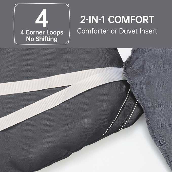 California King Comforter Set, All Season Ultra Soft Down Alternative Bedding - 3 Piece Lightweight Bed Set Includes 1 Comforter (104"x96") and 2 Pillow Shams (20"x36"), Dark Grey