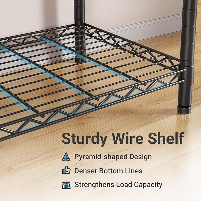 VIPEK R2 Mini Rolling Clothes Rack Portable Closet for Hanging Clothes | Lockable Silent Wheels, Double Hanging Rods, Adjustable Wire Shelving/Side Hooks, Space-Saving for Small Space, 450lbs, Black