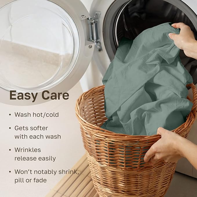 California Design Den 100% Cotton Sateen Full Size Fitted Sheet, Green Sage | 400 Thread Count Backed by Good Housekeeping Seal, 16" Deep Pocket, All-Around Elastic, No-Pop Fit, Durable, OEKO-TEX