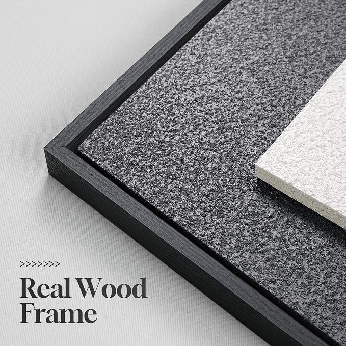 Large Framed Blue Abstract Wall Art for Living Room, Modern 3D Artwork | Solid wood frame, Navy blue and white pictures, Set of 3 piece big 24x36 in, Textured paintings wall decor bedroom office