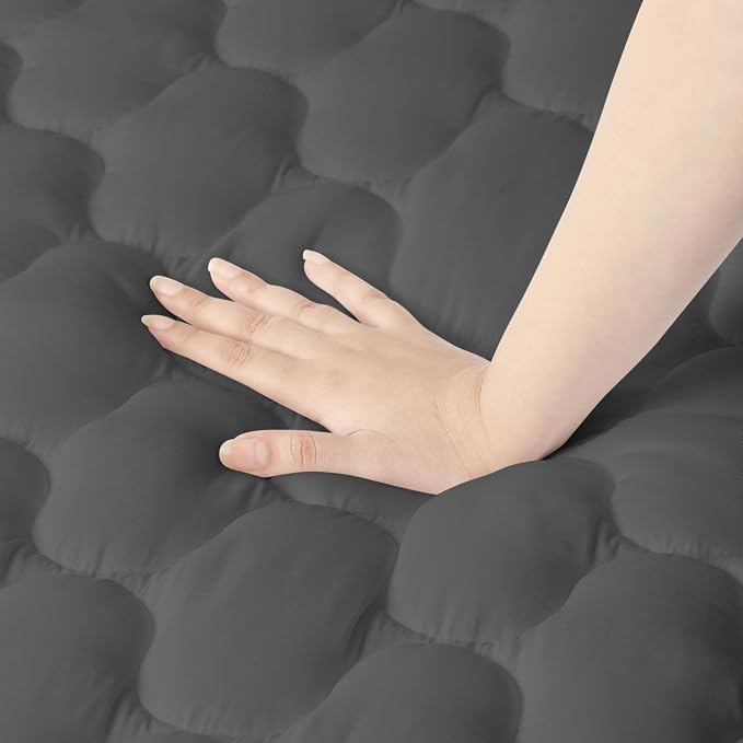Waterproof Twin Mattress Protector, Quilted Fitted Mattress Pad, Grey | Deep Pockets fits upto 16" Deep, 100% Waterproof Mattress Cover Soft Breathable & Noiseless Mattress Topper by Utopia Bedding