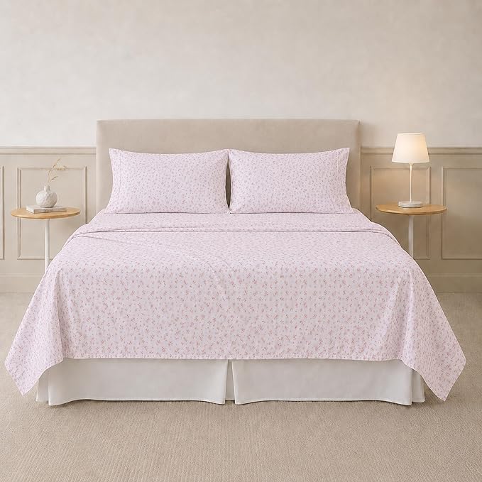 Modern Threads Silky Soft Microfiber and Wrinkle Free Sheets - Luxurious Microfiber Bed Sheets Includes Flat Sheet, Fitted Sheet with Deep Pockets, & Pillowcases Blush, California King